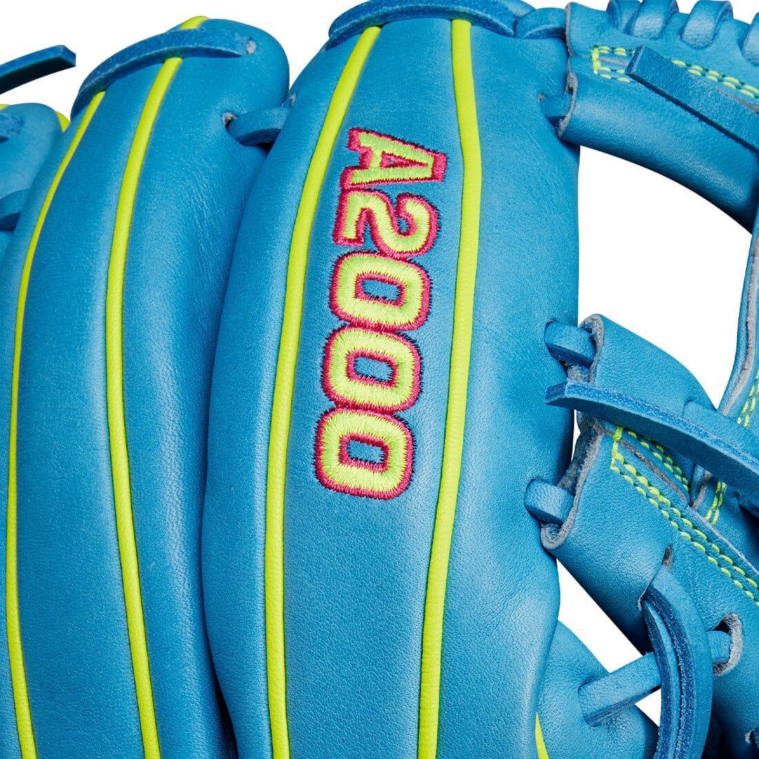 2024 Wilson A2000 1786 11.5" Infield Baseball Glove: Sky Blue & Optic Yellow - Image 11