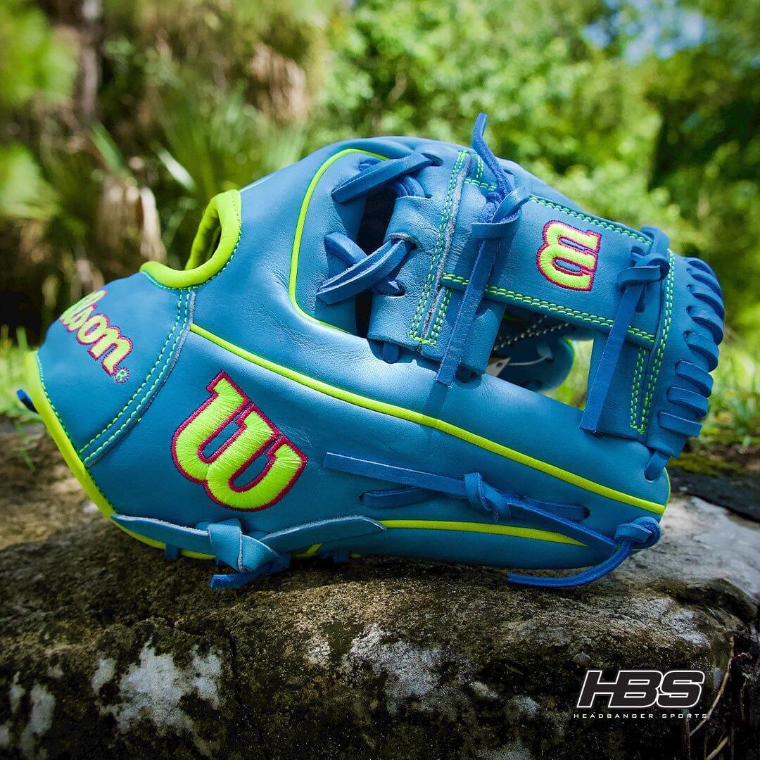 2024 Wilson A2000 1786 11.5" Infield Baseball Glove: Sky Blue & Optic Yellow - Image 2
