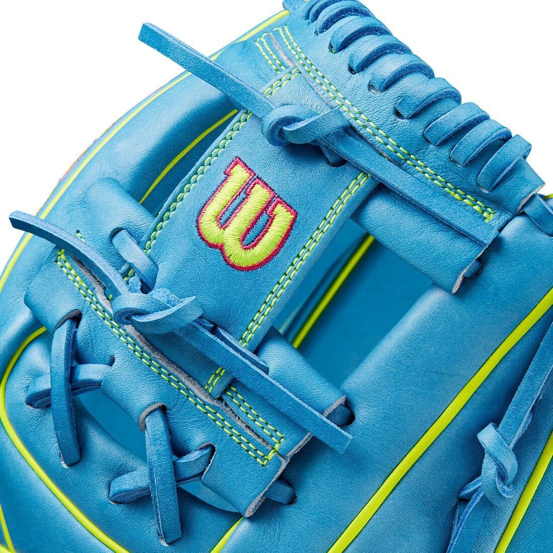 2024 Wilson A2000 1786 11.5" Infield Baseball Glove: Sky Blue & Optic Yellow - Image 9