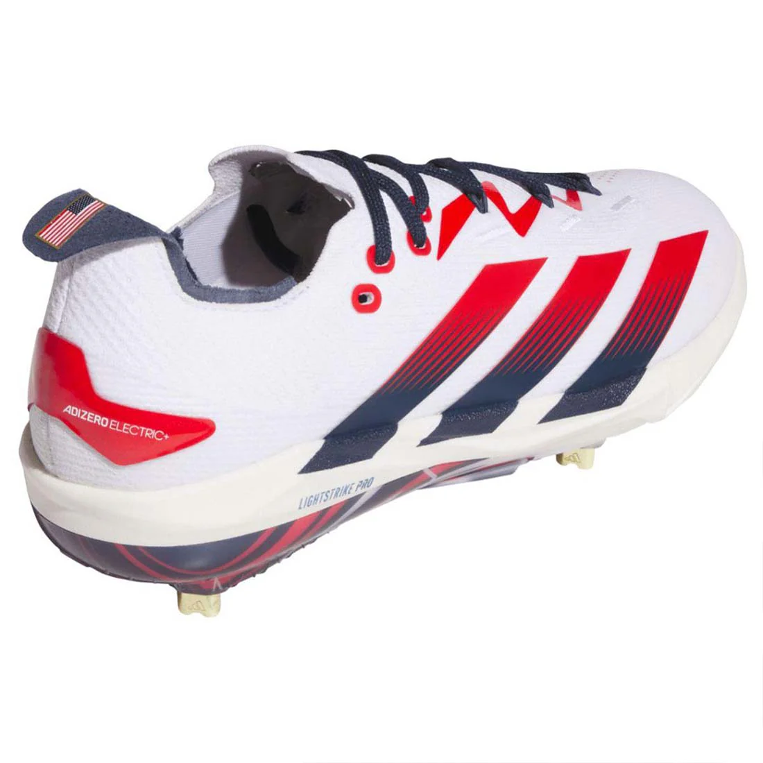 adidas adizero Electric+ 2.0 USA Metal Baseball Cleats: KK1071 - Image 7