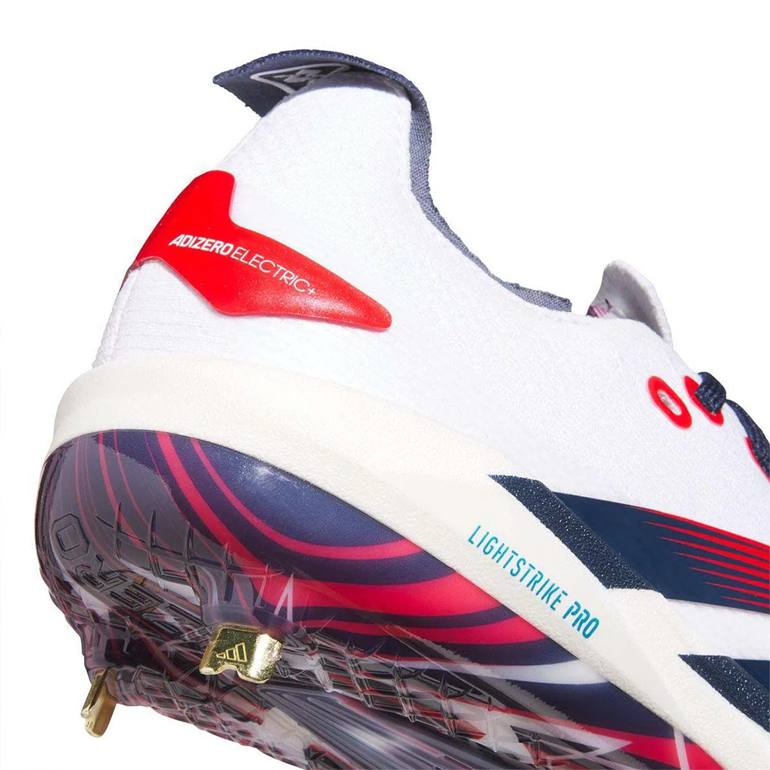 adidas adizero Electric+ 2.0 USA Metal Baseball Cleats: KK1071 - Image 8