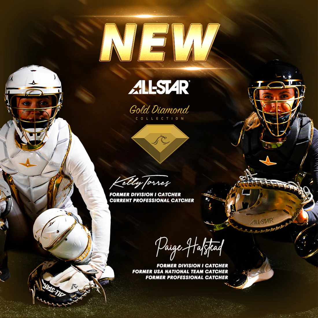 All-Star Paige Halstead PHX Gold Collection Fastpitch Catcher's Kit - Image 3