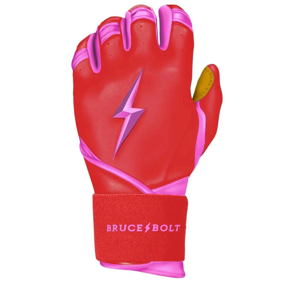 Bruce Bolt PREMIUM PRO BADER Series Long Cuff Batting Gloves: Pink - Image 2