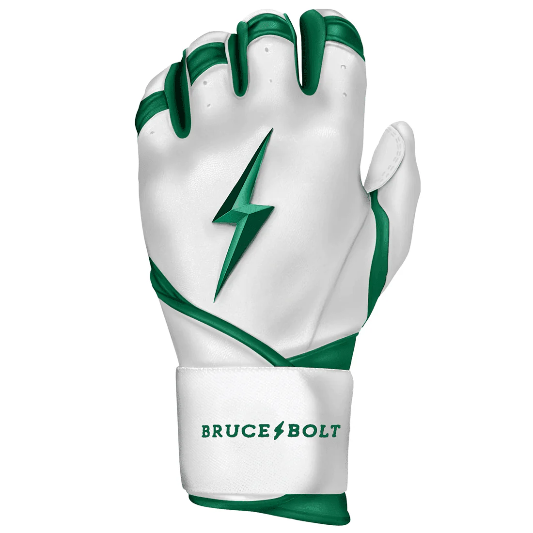 Bruce Bolt Premium Pro Chrome Series Long Cuff Batting Gloves: Green - Image 2