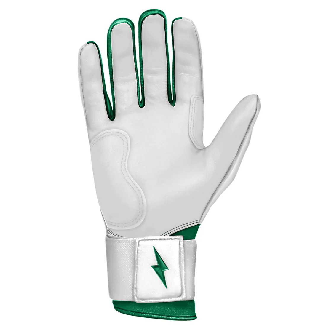 Bruce Bolt Premium Pro Chrome Series Long Cuff Batting Gloves: Green - Image 4