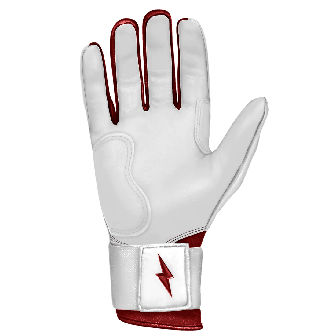 Bruce Bolt Premium Pro Chrome Series Long Cuff Batting Gloves: Maroon - Image 4