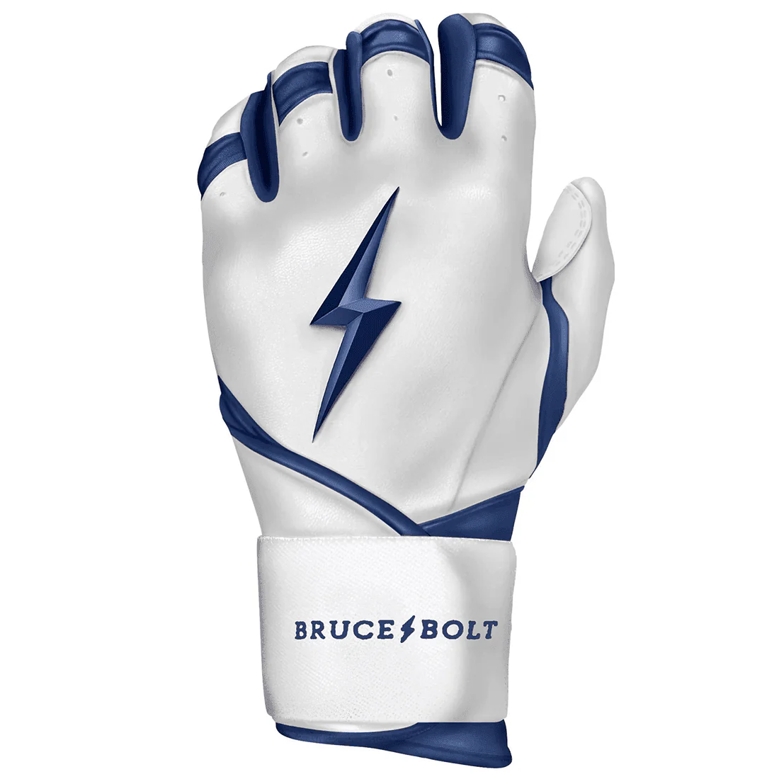Bruce Bolt Premium Pro Chrome Series Long Cuff Batting Gloves: Navy - Image 2