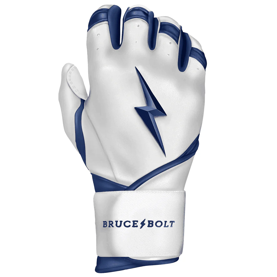 Bruce Bolt Premium Pro Chrome Series Long Cuff Batting Gloves: Navy - Image 3