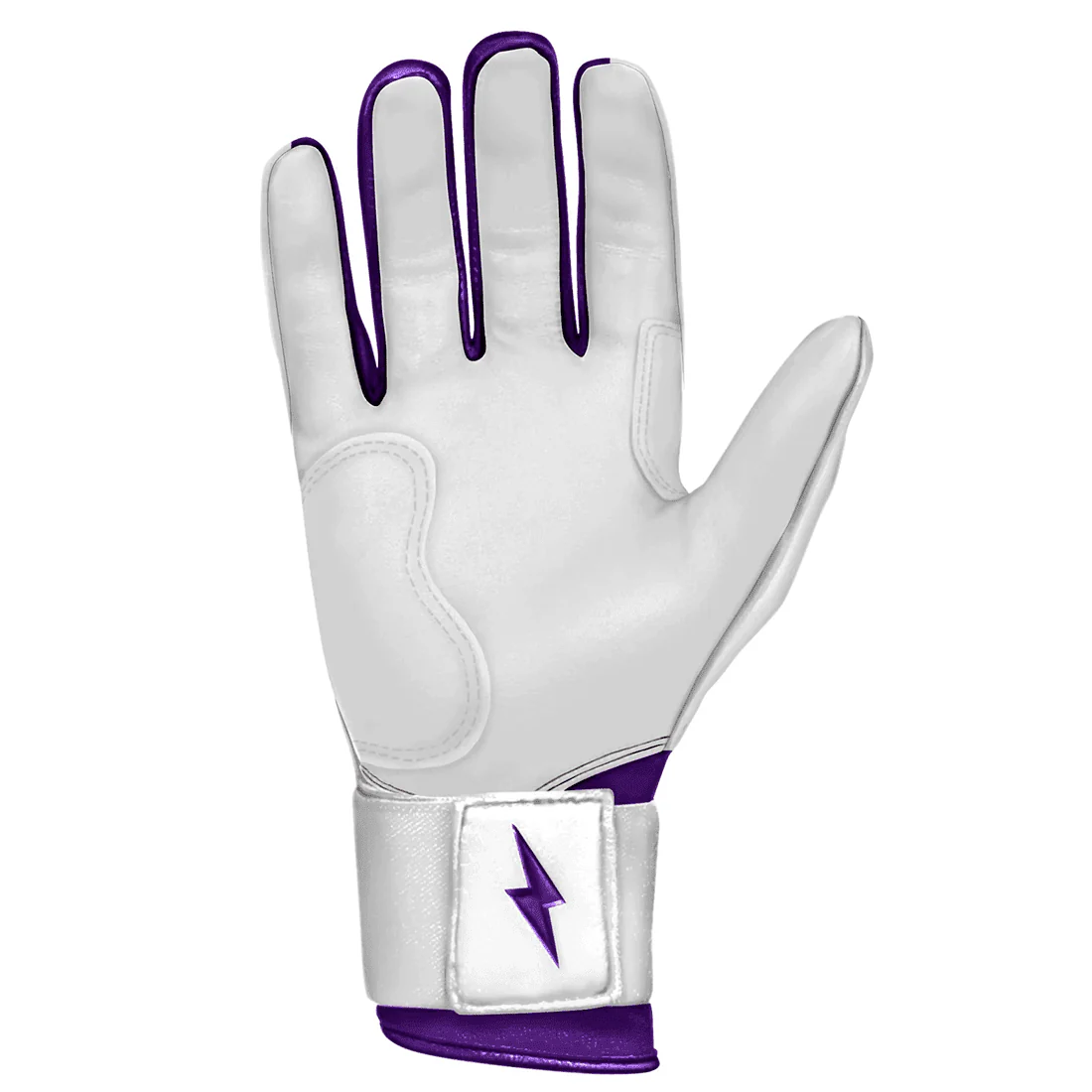 Bruce Bolt Premium Pro Chrome Series Long Cuff Batting Gloves: Purple - Image 4