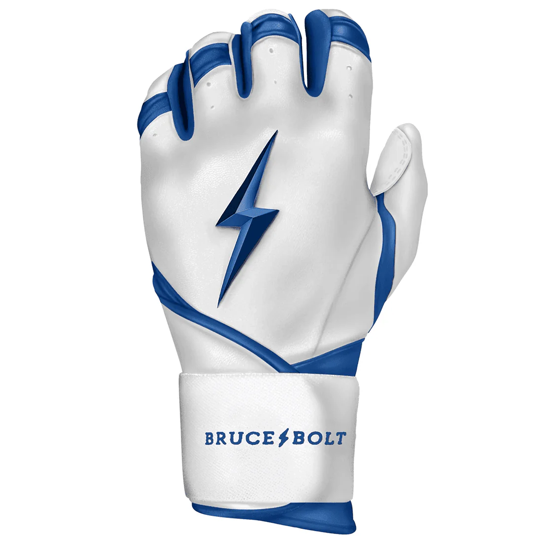 Bruce Bolt Premium Pro Chrome Series Long Cuff Batting Gloves: Royal - Image 2