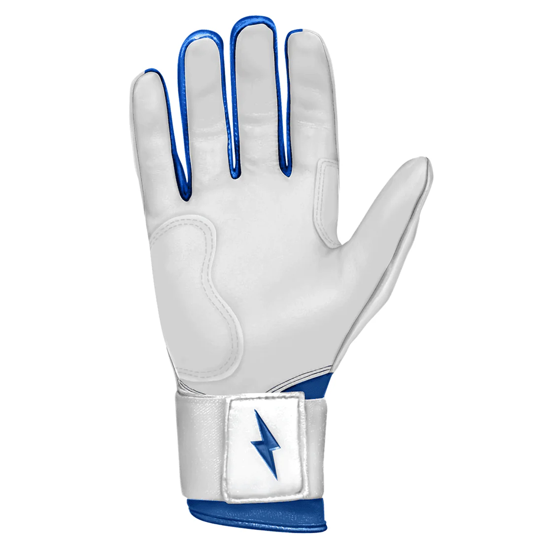 Bruce Bolt Premium Pro Chrome Series Long Cuff Batting Gloves: Royal - Image 4