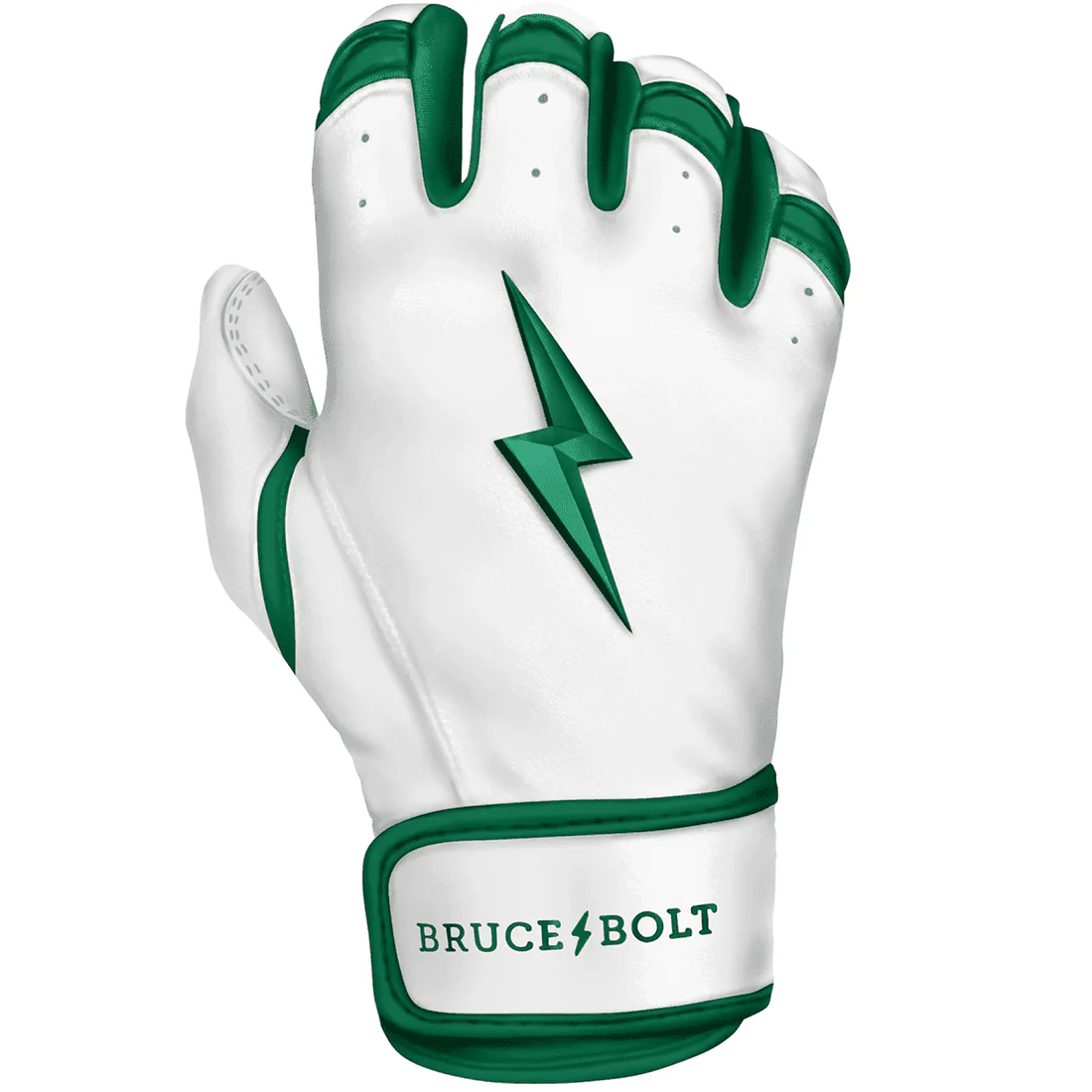 Bruce Bolt Premium Pro Chrome Series Short Cuff Batting Gloves: Green - Image 3