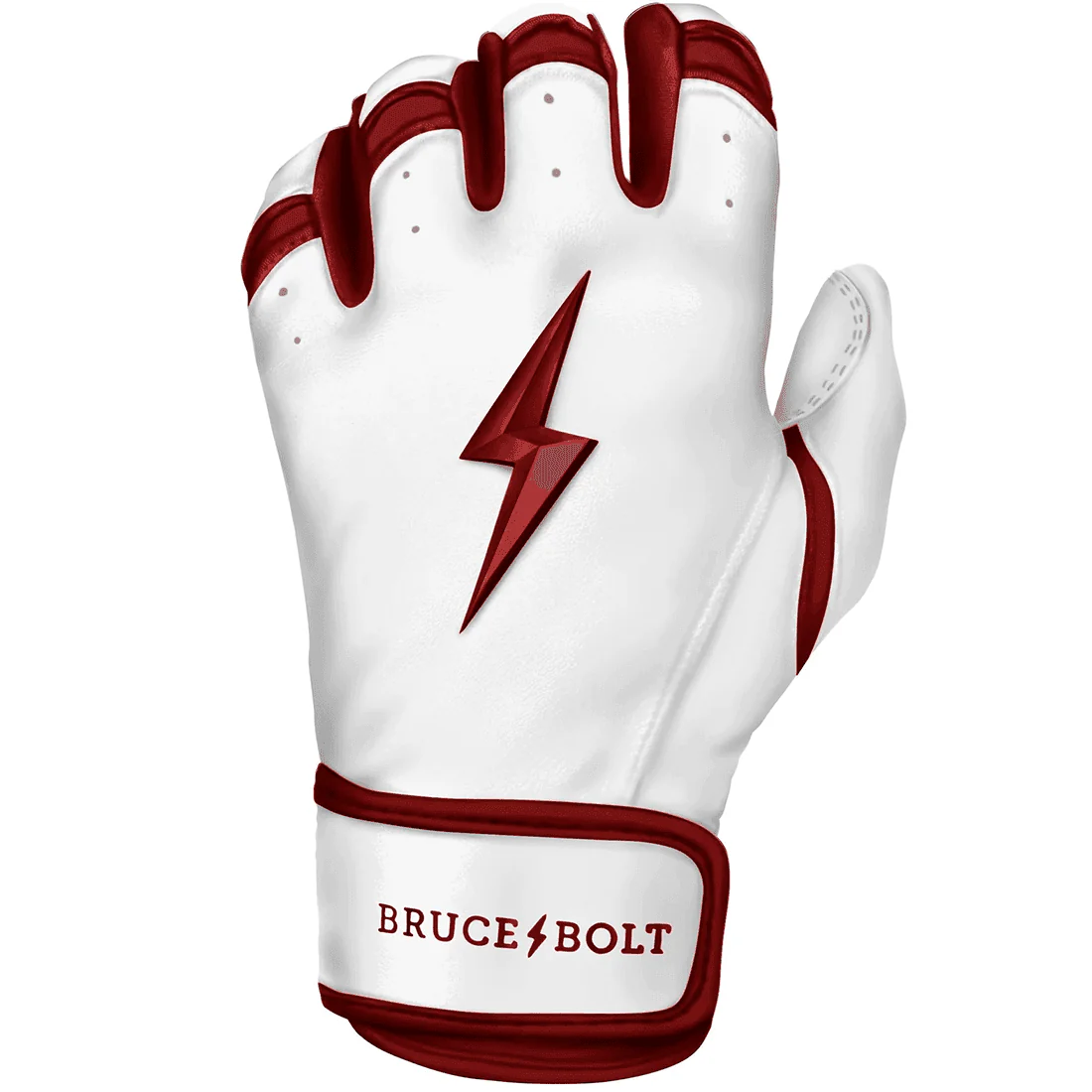 Bruce Bolt Premium Pro Chrome Series Short Cuff Batting Gloves: Maroon - Image 2