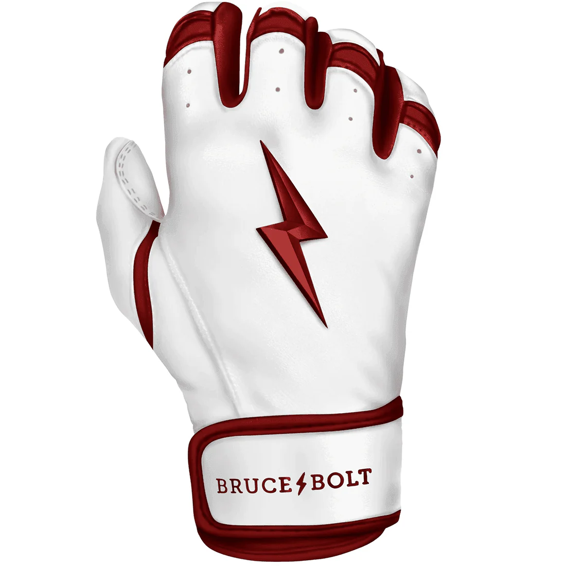 Bruce Bolt Premium Pro Chrome Series Short Cuff Batting Gloves: Maroon - Image 3