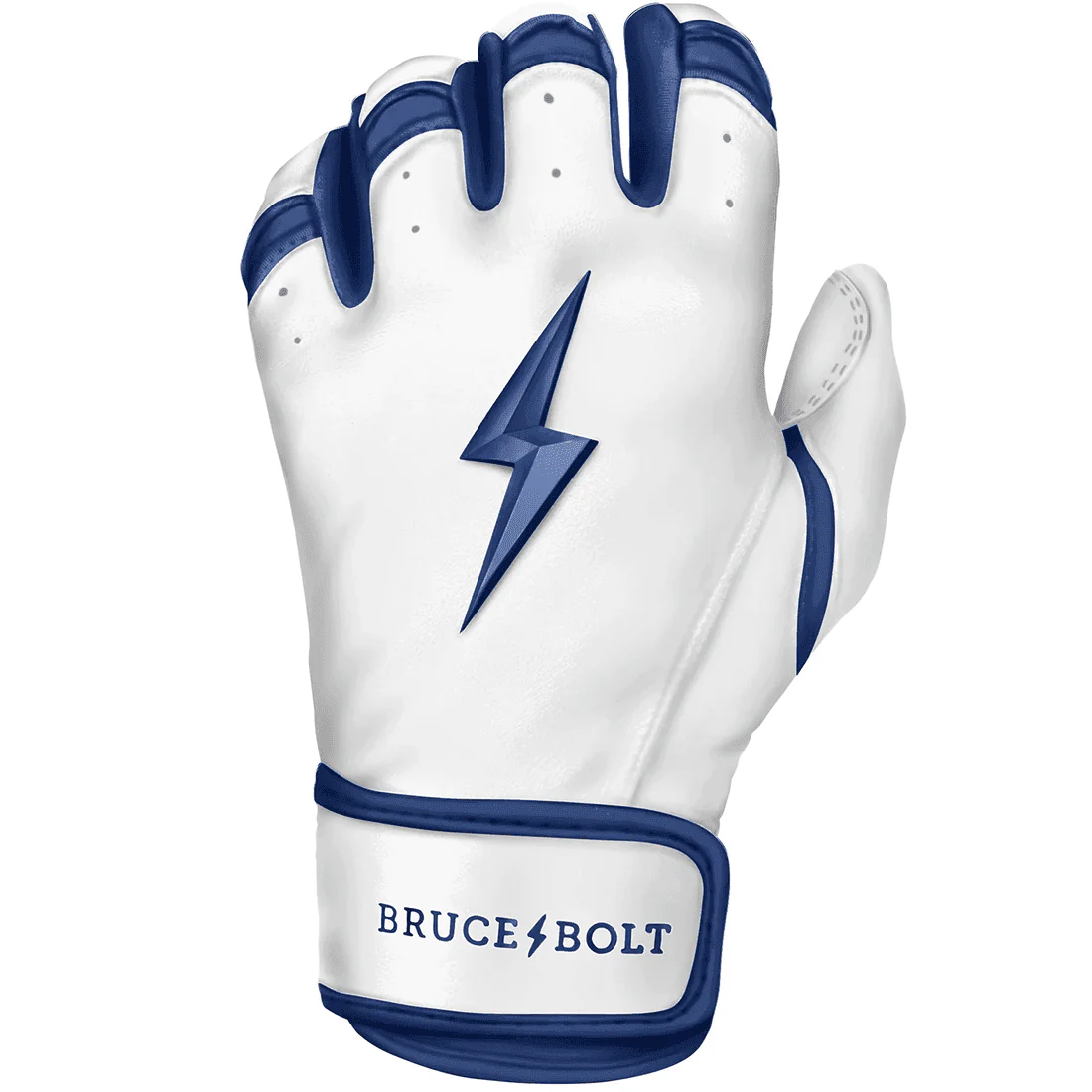 Bruce Bolt Premium Pro Chrome Series Short Cuff Batting Gloves: Navy - Image 2