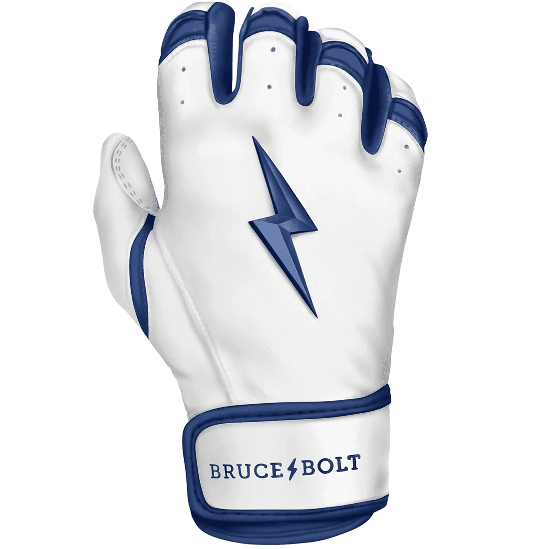 Bruce Bolt Premium Pro Chrome Series Short Cuff Batting Gloves: Navy - Image 3