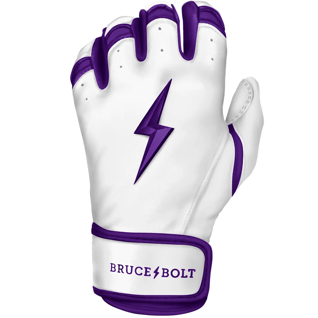 Bruce Bolt Premium Pro Chrome Series Short Cuff Batting Gloves: Purple - Image 2