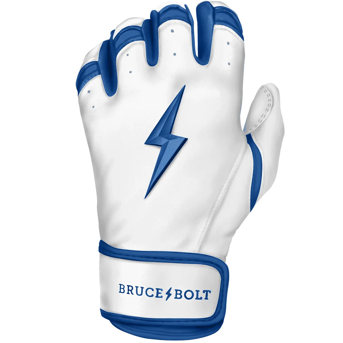 Bruce Bolt Premium Pro Chrome Series Short Cuff Batting Gloves: Royal - Image 2