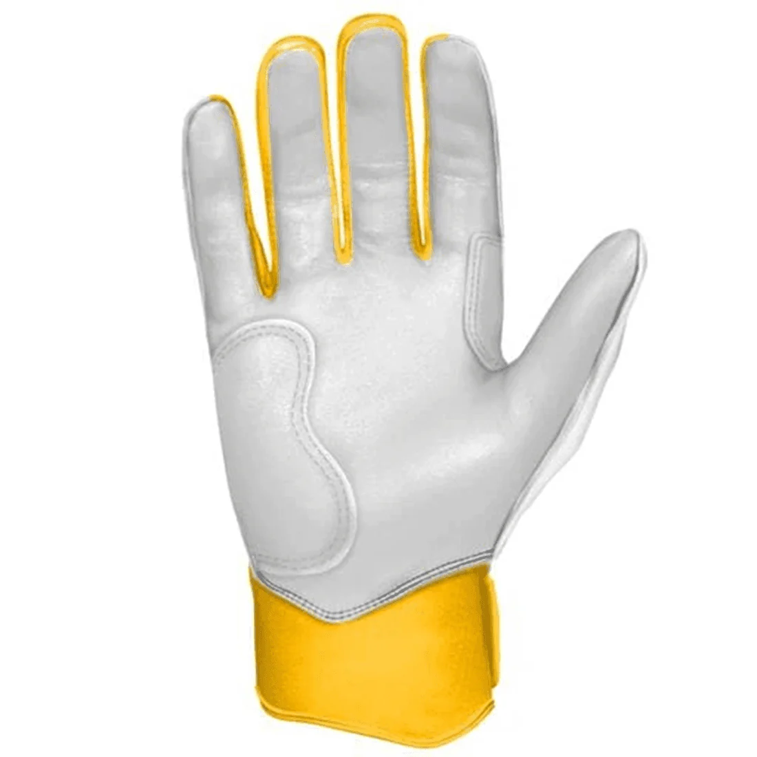 Bruce Bolt Premium Pro Chrome Series Short Cuff Batting Gloves:Yellow - Image 4