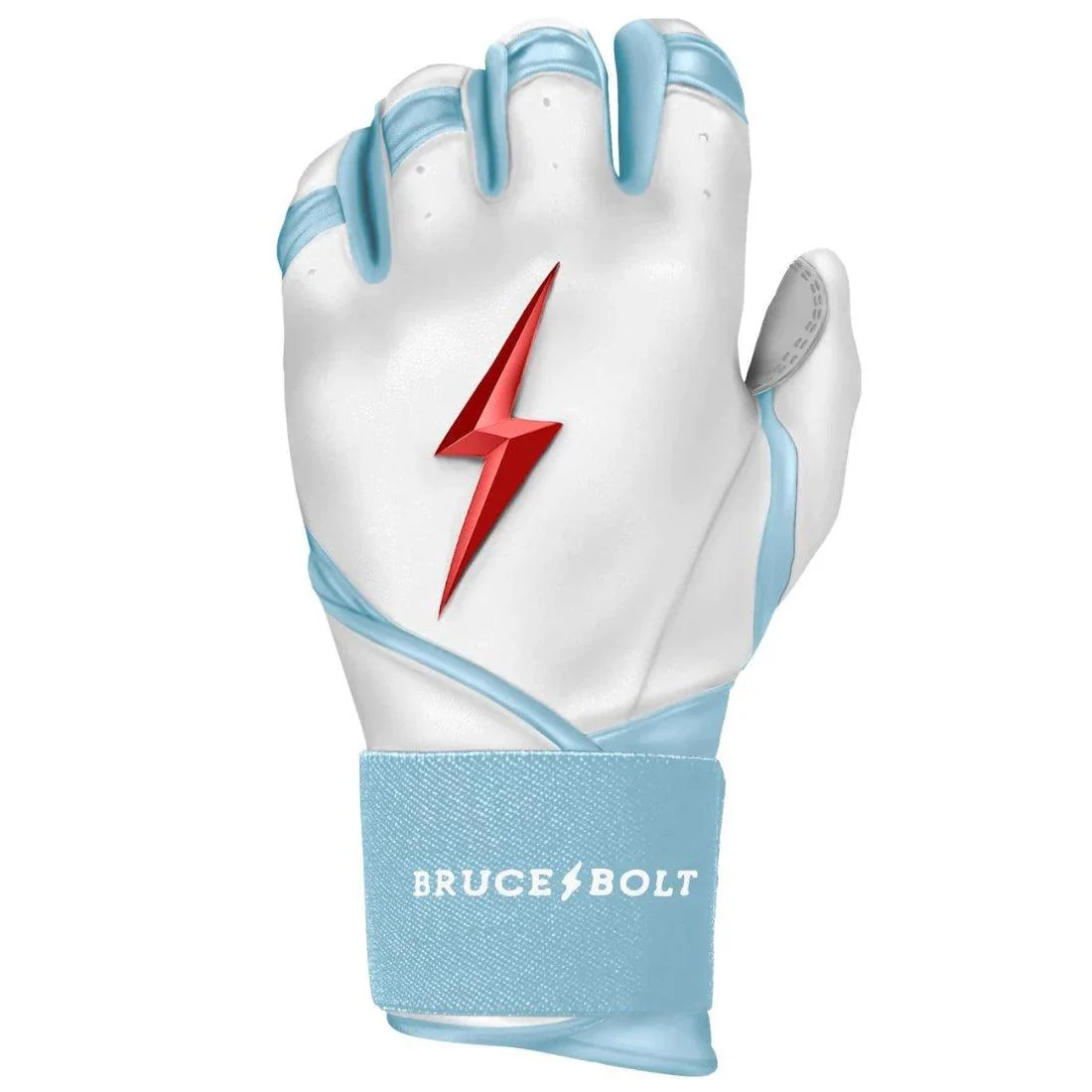 Bruce Bolt PREMIUM PRO Happ Long Cuff Batting Gloves: White - Image 4