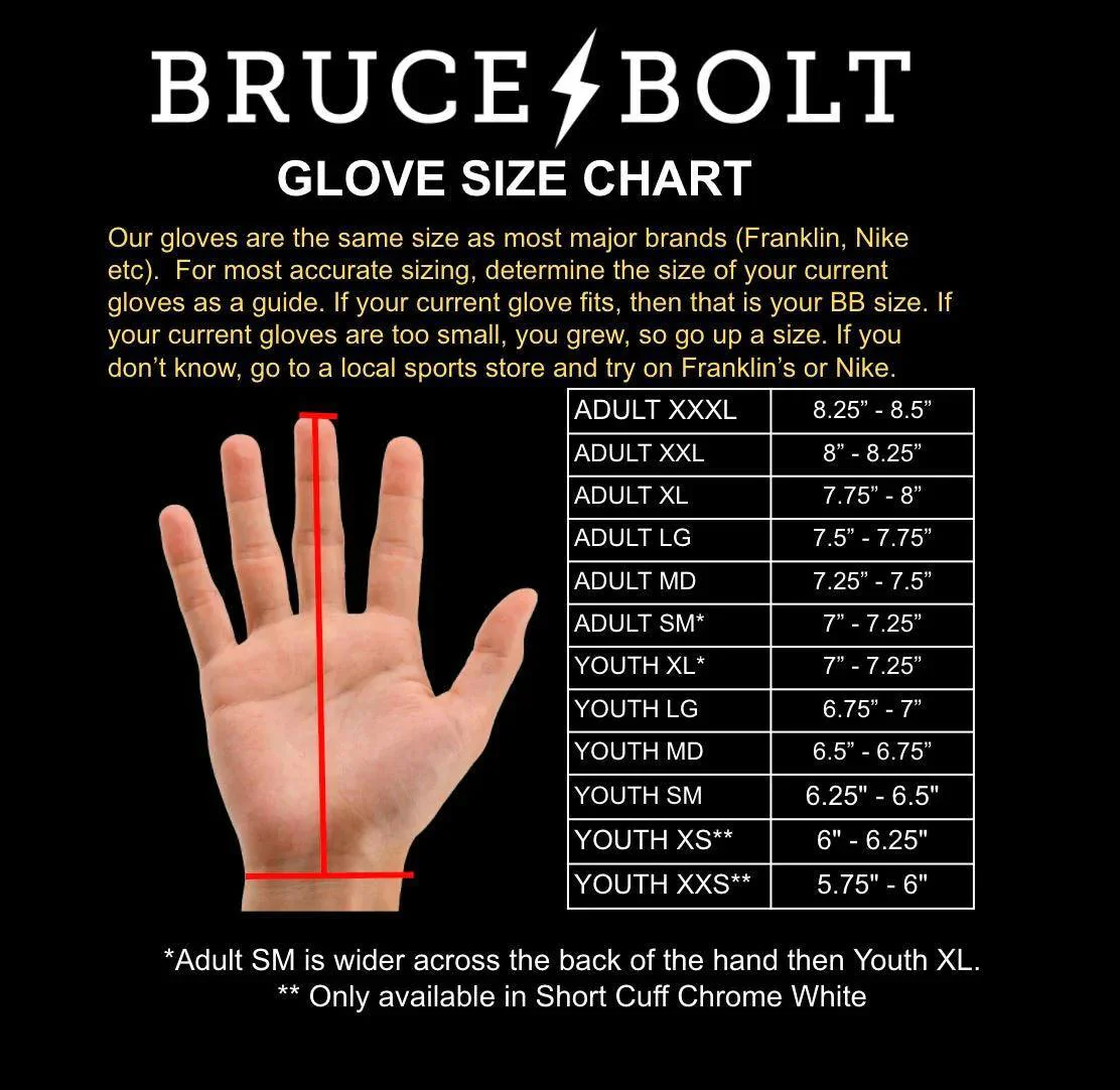 Bruce Bolt PREMIUM PRO Long Cuff Batting Gloves: Orange - Image 5