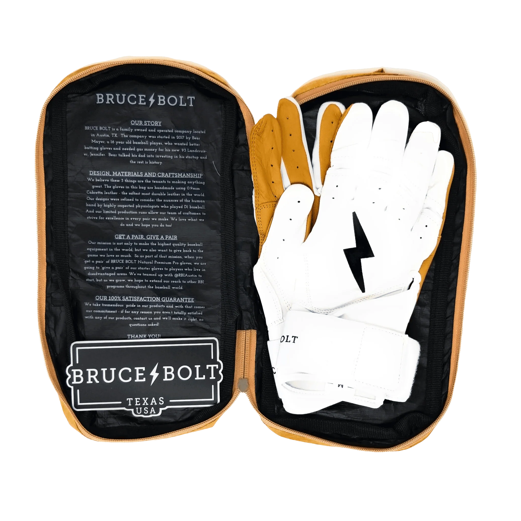 Bruce Bolt PREMIUM PRO Long Cuff Batting Gloves: White - Image 4