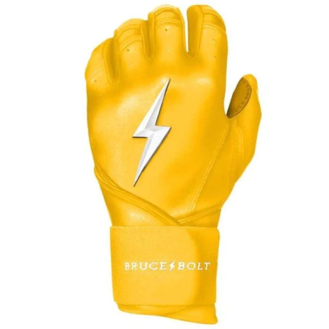Bruce Bolt PREMIUM PRO Long Cuff Batting Gloves: Yellow - Image 3