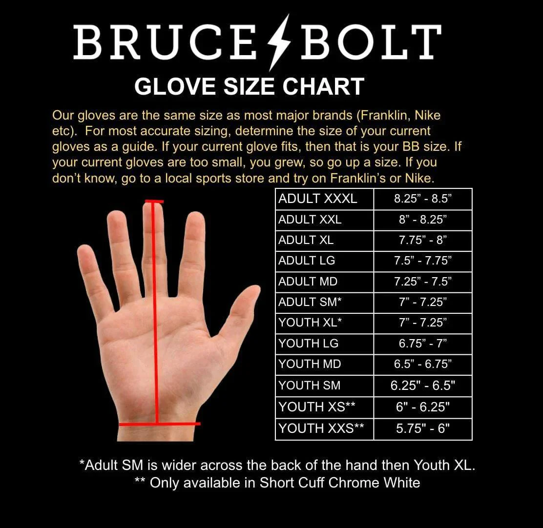 Bruce Bolt PREMIUM PRO Long Cuff Batting Gloves: Yellow - Image 5