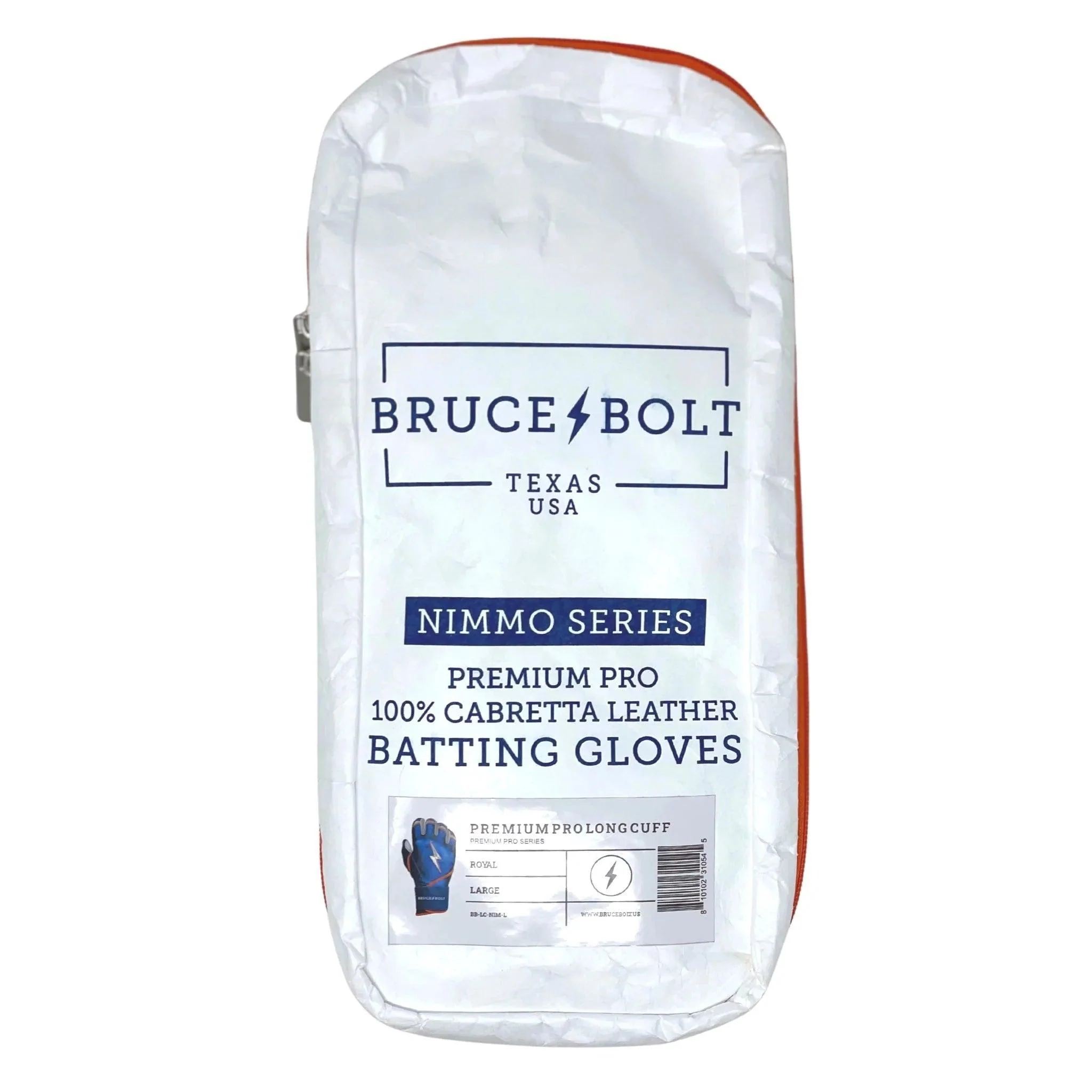 Bruce Bolt PREMIUM PRO NIMMO Long Cuff Batting Gloves: Mets Blue - Image 8