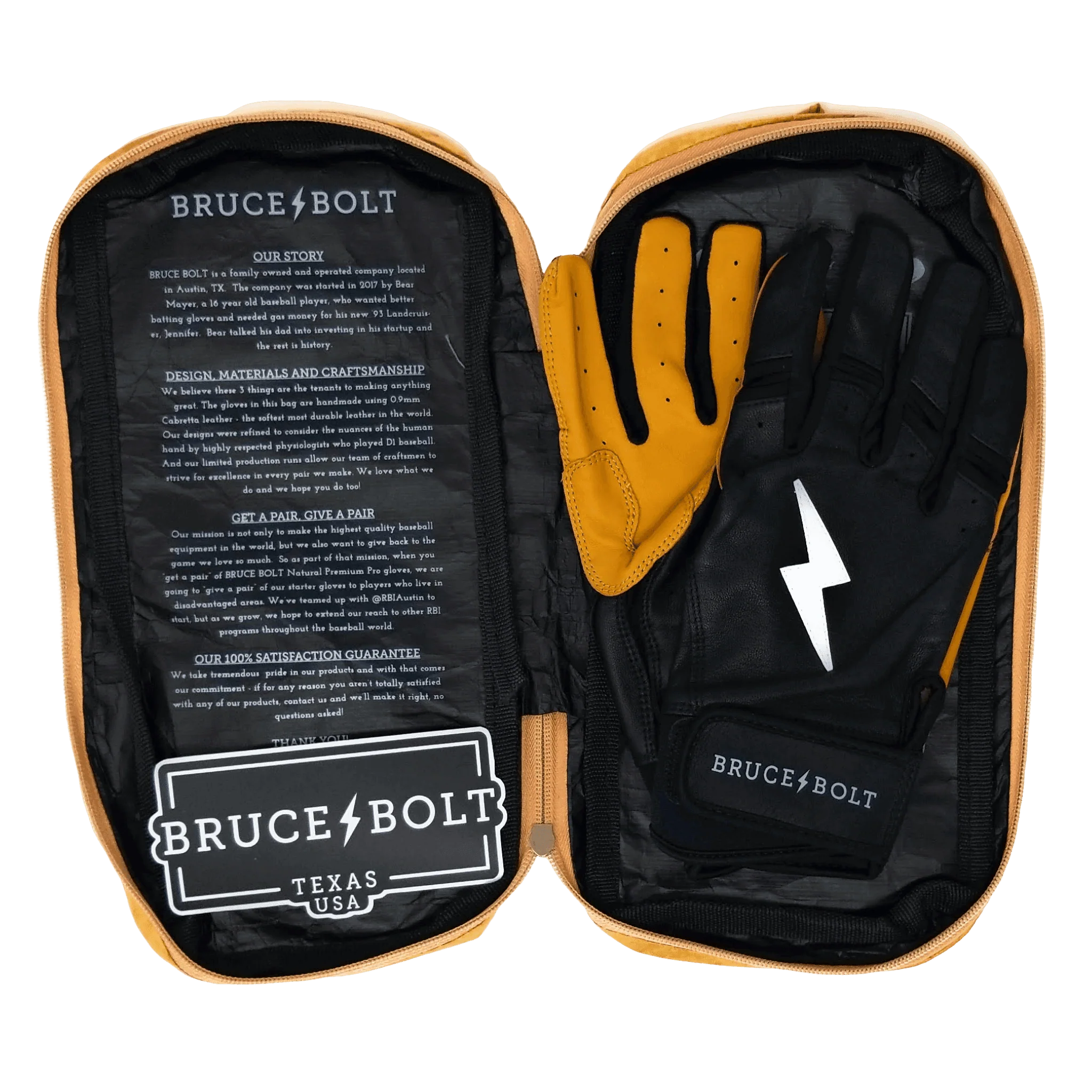 Bruce Bolt PREMIUM PRO Short Cuff Batting Gloves: Black - Image 6