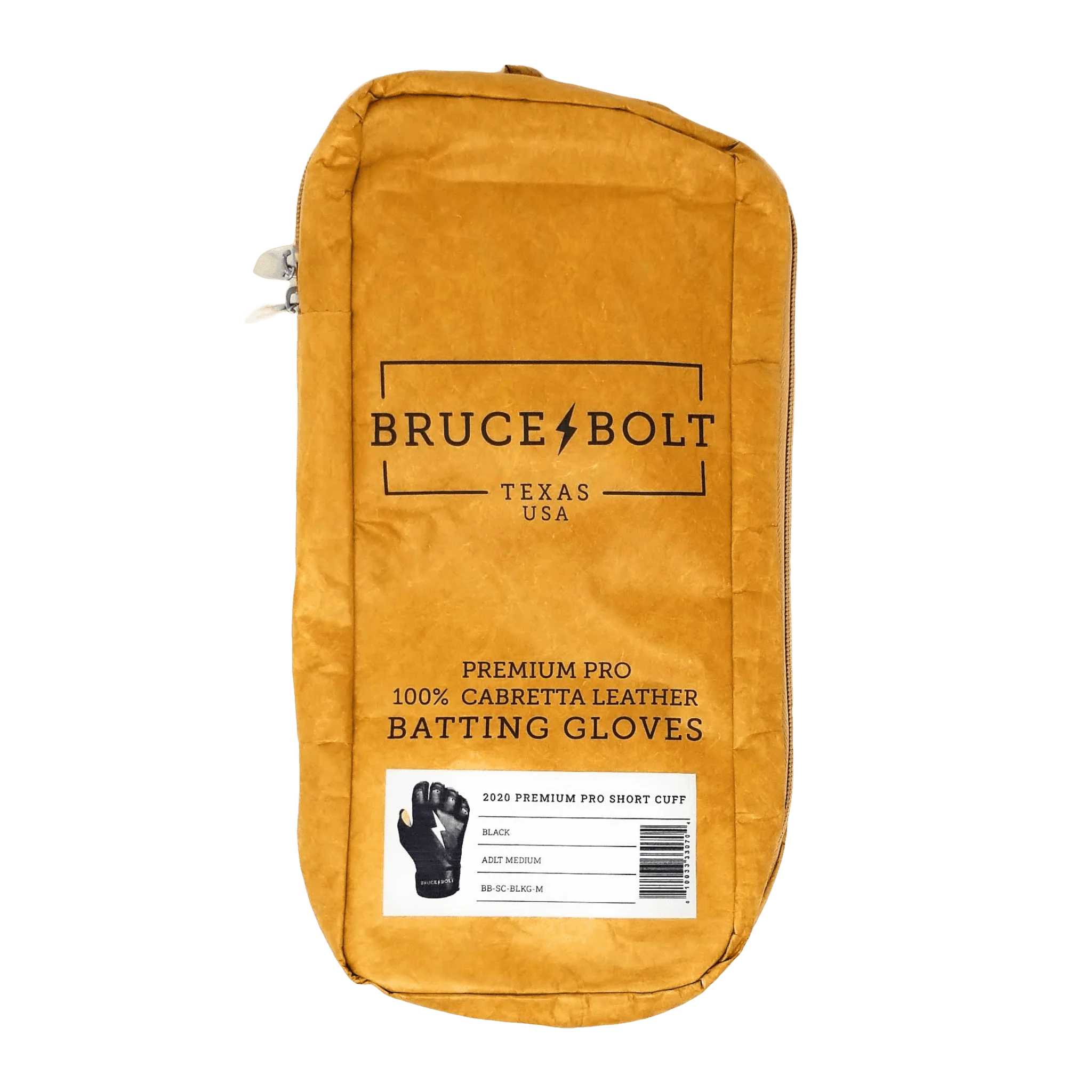 Bruce Bolt PREMIUM PRO Short Cuff Batting Gloves: Black - Image 7