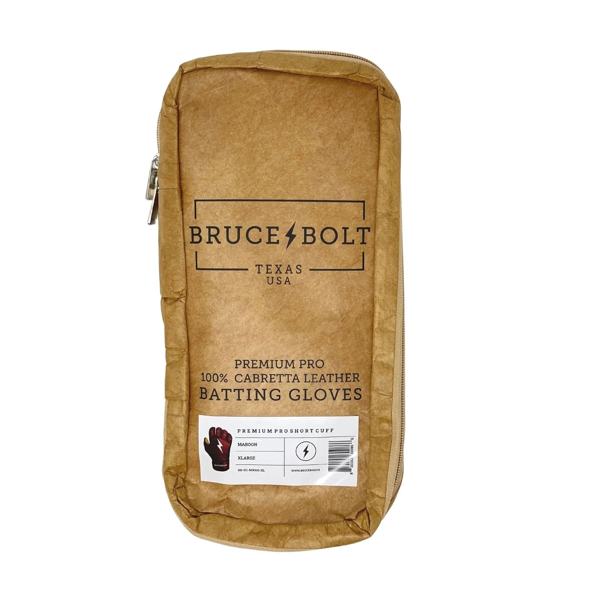 Bruce Bolt PREMIUM PRO Short Cuff Batting Gloves: Maroon - Image 4
