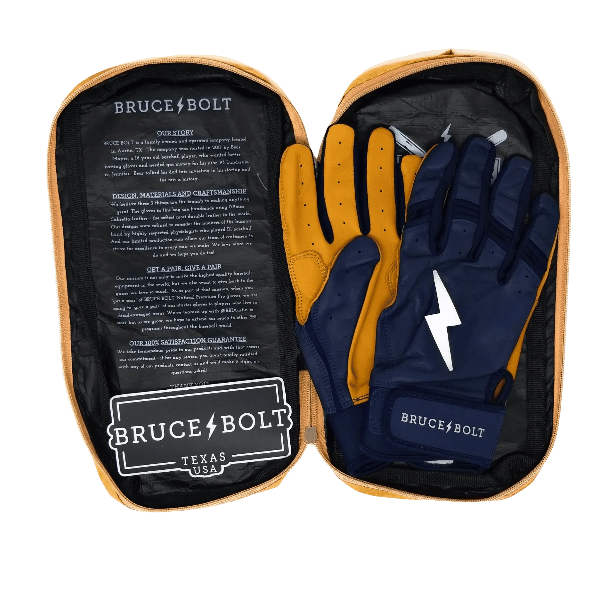 Bruce Bolt PREMIUM PRO Short Cuff Batting Gloves: Navy - Image 6