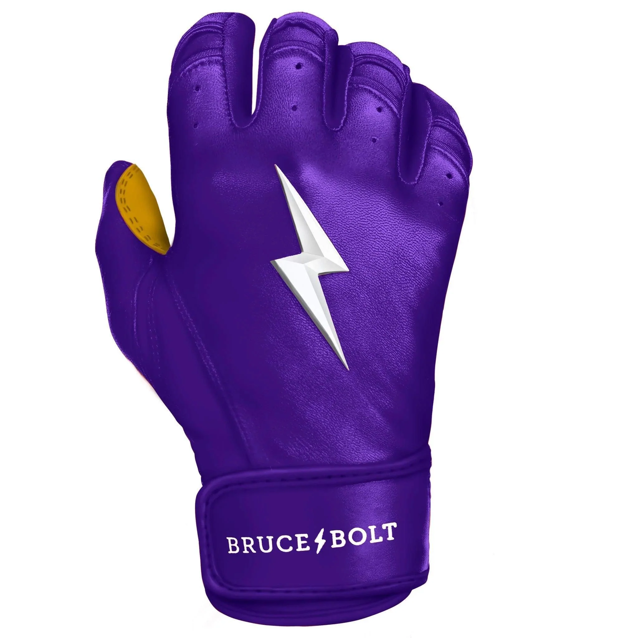 Bruce Bolt PREMIUM PRO Short Cuff Batting Gloves: Purple - Image 2