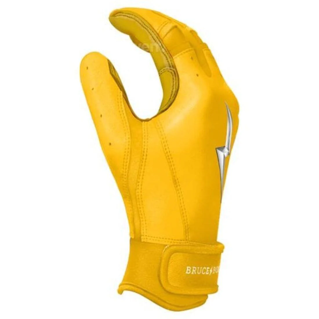 Bruce Bolt PREMIUM PRO Short Cuff Batting Gloves: Yellow - Image 4