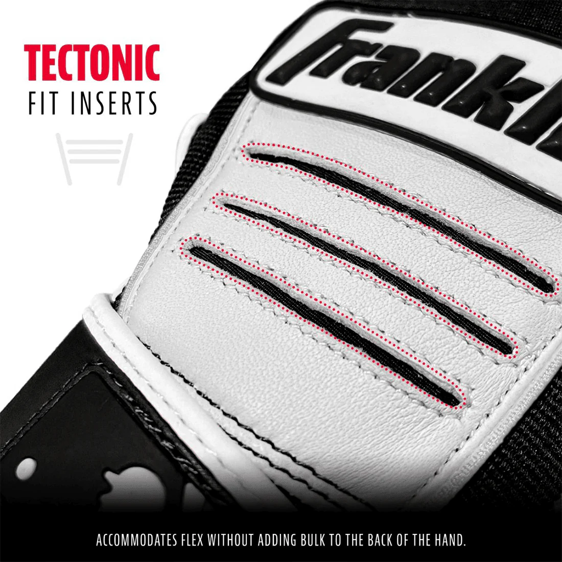 Franklin CFX Pro Black/White Batting Gloves: 10570F - Image 2