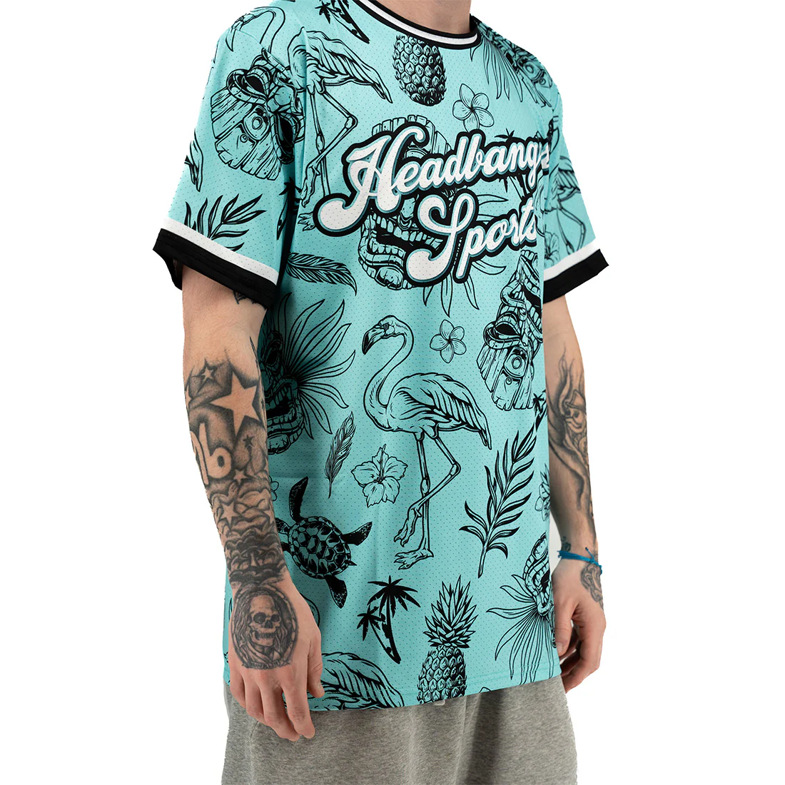 Headbanger Sports "Tropical Tiki" Short Sleeve Micro Sleeve Jersey: Multiple Colors - Image 6