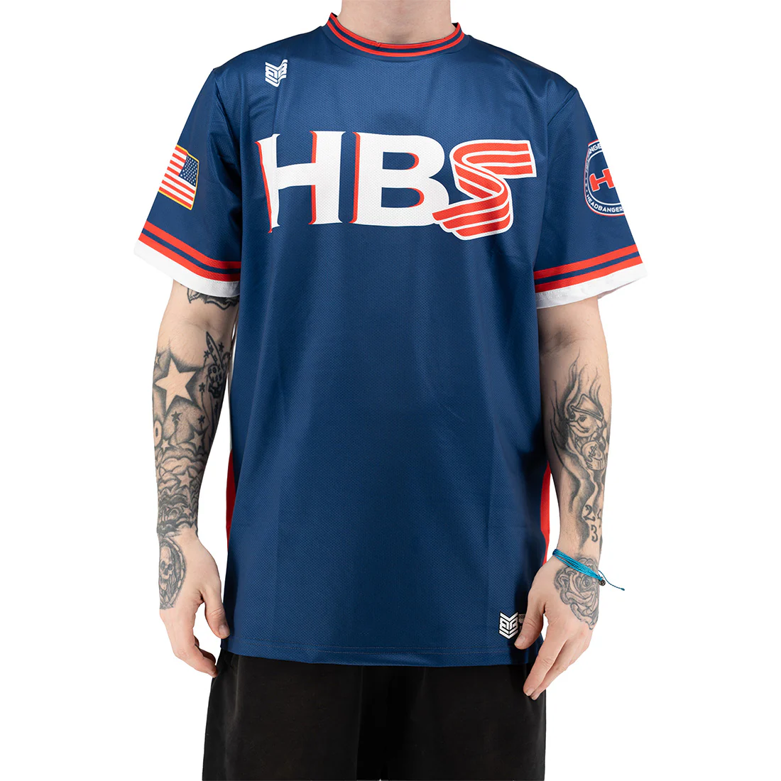 Headbanger Sports "World Classic" Short Sleeve Micro Mesh Jersey: Navy - Image 3