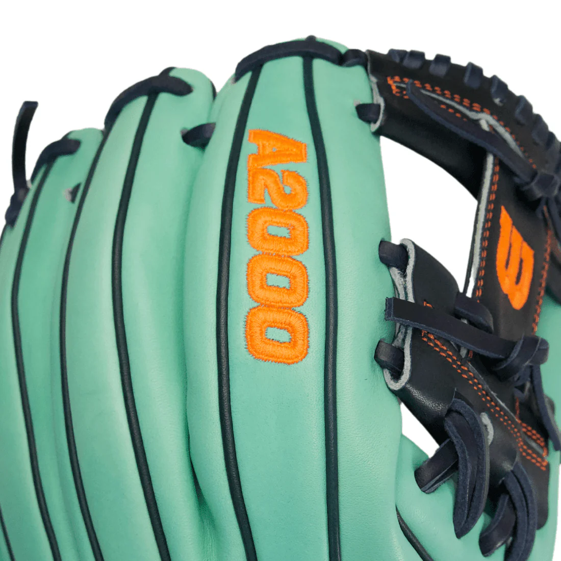 Wilson A2000 1786 "Mint Condition" 11.5" Infield Baseball Glove (Seafoam / Navy / Orange) - Image 7