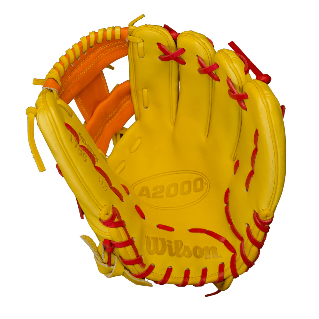Wilson A2000 1786 "Sunburst" 11.5" Infield Baseball Glove (Yellow/Orange/Red) - Image 3