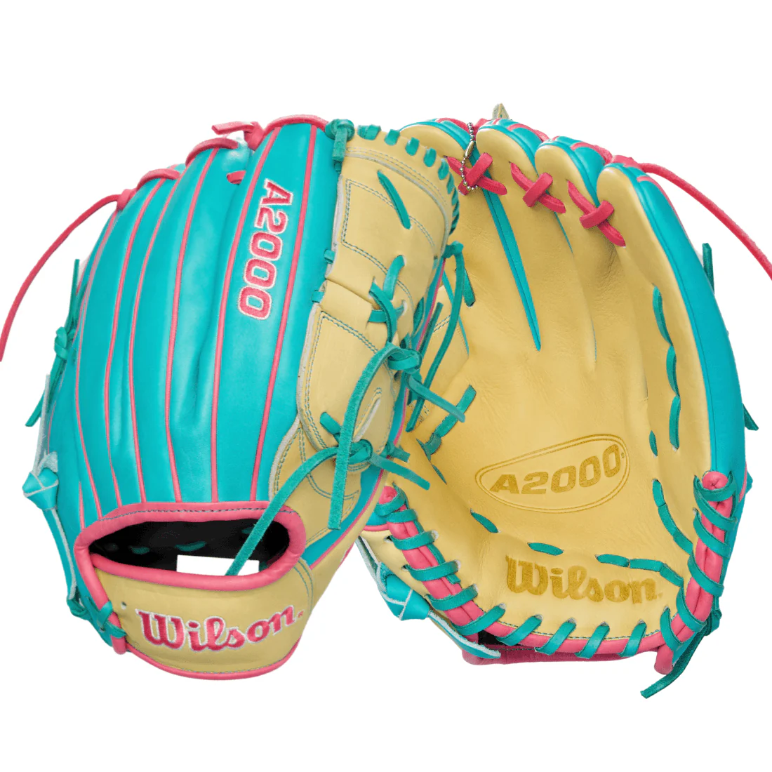 Wilson A2000 B2 LE 12” Pitcher’s Baseball Glove: Blonde/Teal - Image 3