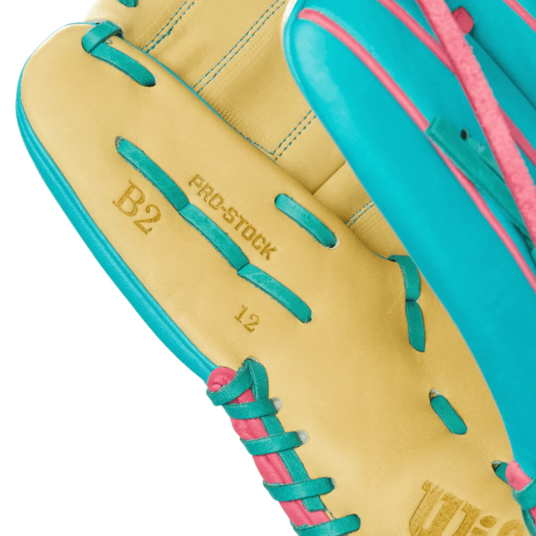 Wilson A2000 B2 LE 12” Pitcher’s Baseball Glove: Blonde/Teal - Image 9