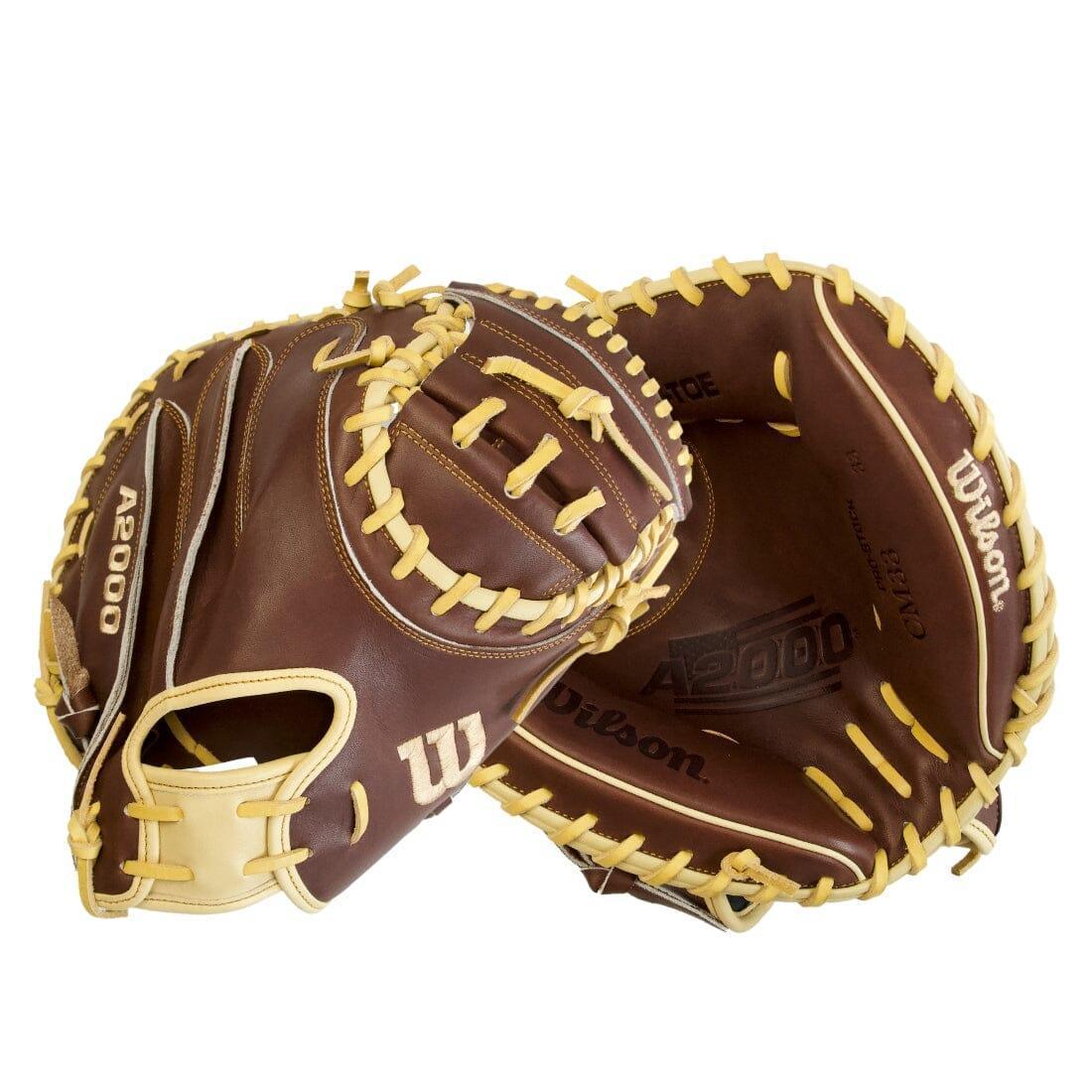 Wilson A2000 CM33 "Ole' Hickory" 33" Baseball Catcher's Mitt: Dark Brown and Blonde - Image 3