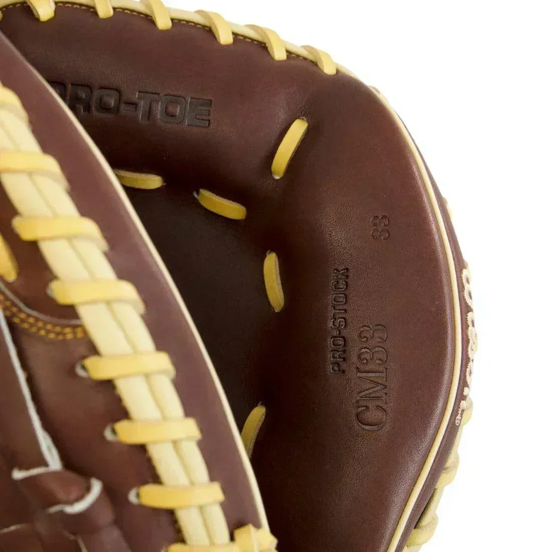 Wilson A2000 CM33 "Ole' Hickory" 33" Baseball Catcher's Mitt: Dark Brown and Blonde - Image 9